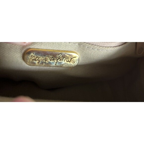 VTG Jacqueline Ferrar Leather Cream Beige Adj. Crossbody Purse Shoulder Pockets - Picture 6 of 14